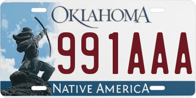 OK license plate 991AAA