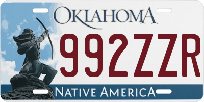 OK license plate 992ZZR