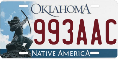 OK license plate 993AAC