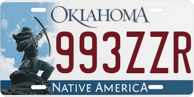 OK license plate 993ZZR