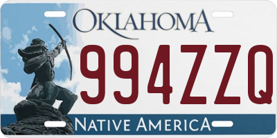 OK license plate 994ZZQ