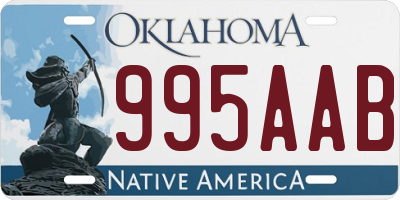 OK license plate 995AAB