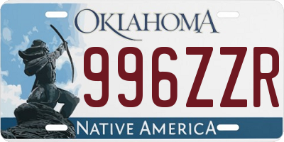 OK license plate 996ZZR