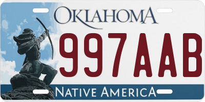 OK license plate 997AAB