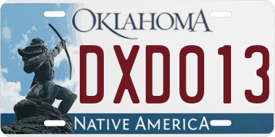 OK license plate DXD013