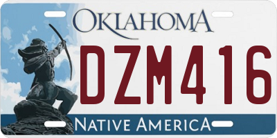 OK license plate DZM416