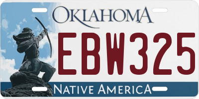 OK license plate EBW325