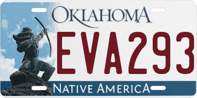 OK license plate EVA293
