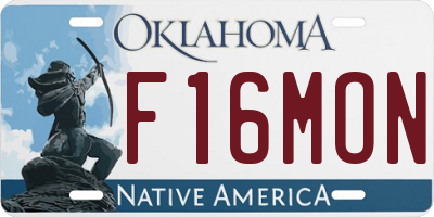 OK license plate F16MON