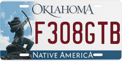 OK license plate F308GTB