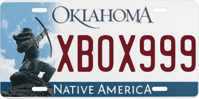 OK license plate XBOX999
