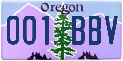 OR license plate 001BBV