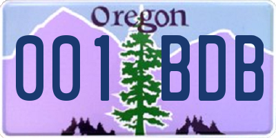 OR license plate 001BDB