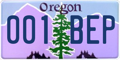 OR license plate 001BEP