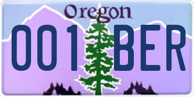 OR license plate 001BER