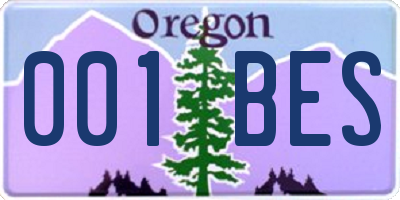 OR license plate 001BES