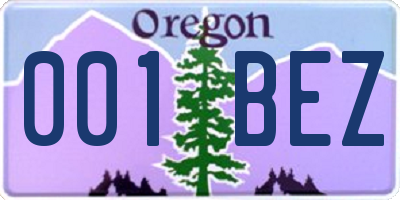 OR license plate 001BEZ