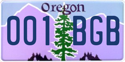 OR license plate 001BGB