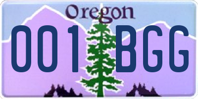 OR license plate 001BGG