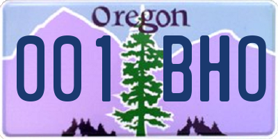 OR license plate 001BHO