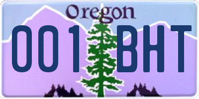 OR license plate 001BHT