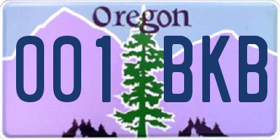 OR license plate 001BKB