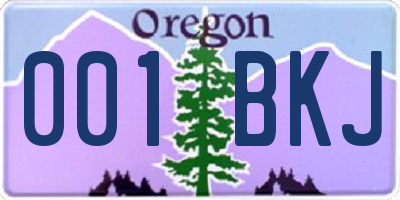OR license plate 001BKJ