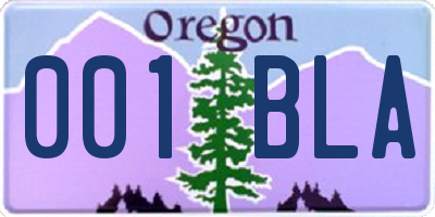 OR license plate 001BLA