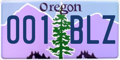 OR license plate 001BLZ