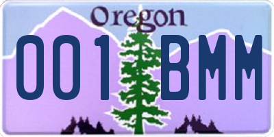 OR license plate 001BMM