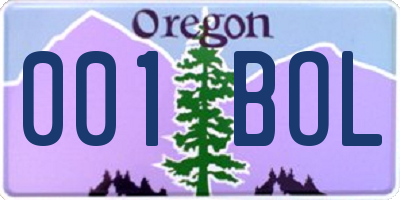 OR license plate 001BOL