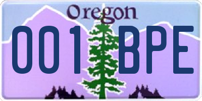 OR license plate 001BPE