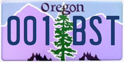 OR license plate 001BST