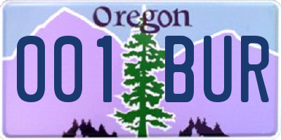 OR license plate 001BUR