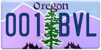 OR license plate 001BVL
