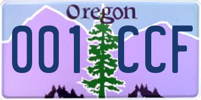 OR license plate 001CCF