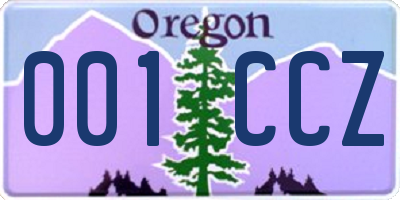 OR license plate 001CCZ