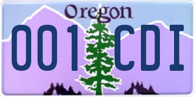 OR license plate 001CDI