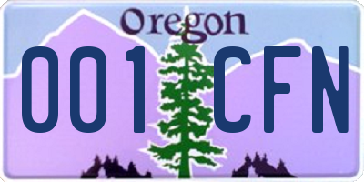 OR license plate 001CFN