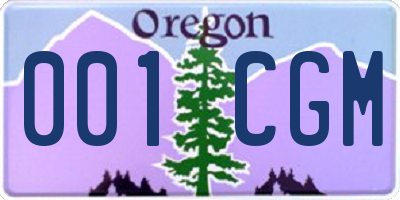 OR license plate 001CGM