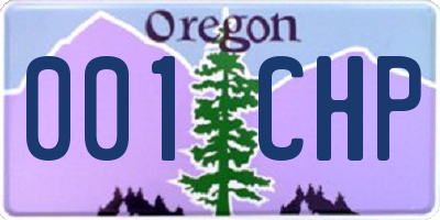OR license plate 001CHP