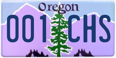 OR license plate 001CHS