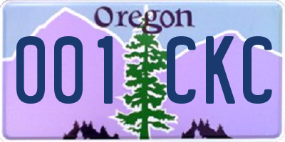 OR license plate 001CKC