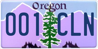 OR license plate 001CLN