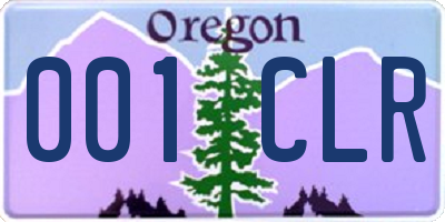 OR license plate 001CLR
