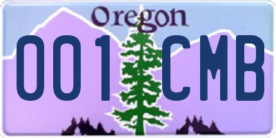 OR license plate 001CMB