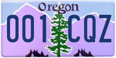 OR license plate 001CQZ
