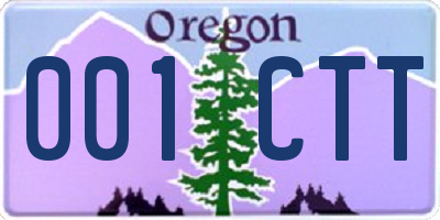 OR license plate 001CTT