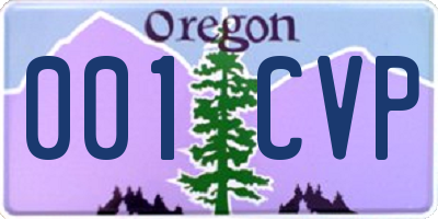 OR license plate 001CVP