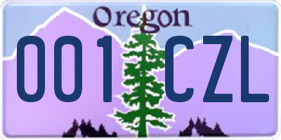 OR license plate 001CZL